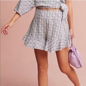 ANTHROPOLOGIE MAEVE Pineapple Print Ruffle Shorts